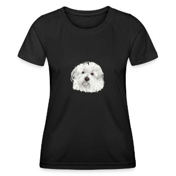 Coton-de-Tuléar - T-shirt sport Femme - noir - Devant - AI Model Female 172 light (172cm)