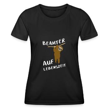 Fonctionnaire à vie Fonctionnaire Fonctionnaire - T-shirt sport Femme - noir - Devant - AI Model Female 172 light (172cm)