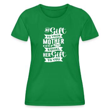Pas de cadeau à ta mère... - T-shirt sport Femme - vert - Devant - AI Model Female 172 dark (172cm)
