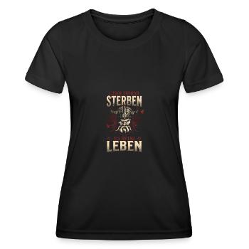 Wikinger Helm Design Lieber stehend sterben - Frauen Funktions-T-Shirt - Schwarz - Vorne - AI Model Female 172 light (172cm)