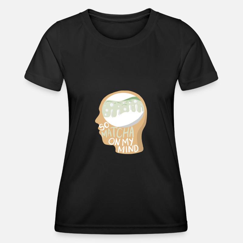 Matcha Brain Matcha Latte Abstract Matcha Thought - Women's Functional T-Shirt - black