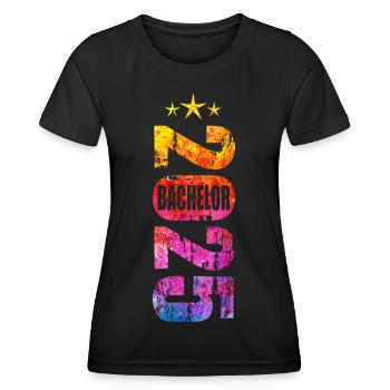 Bachelor 2025 Vintage - Frauen Funktions-T-Shirt - Schwarz - Vorne - AI Model Female 172 light (172cm)