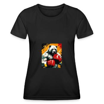 Polar Bär Boxer Boxen Eisbär Boxing - Frauen Funktions-T-Shirt - Schwarz - Vorne - AI Model Female 172 light (172cm)