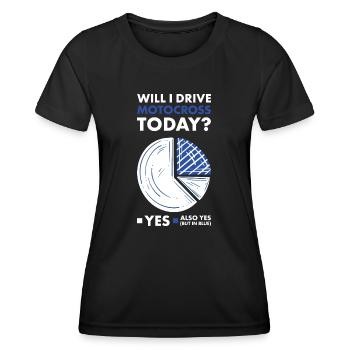 Sport Will I Drive Motocross - Frauen Funktions-T-Shirt - Schwarz - Vorne - AI Model Female 172 light (172cm)
