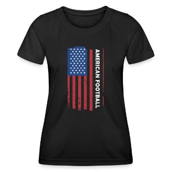 Sport Us Flag American Football - Frauen Funktions-T-Shirt - Schwarz - Vorne - AI Model Female 172 light (172cm)