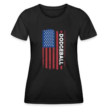 Sport Us Flag Dodgeball - Women's Functional T-Shirt - black - Front - AI Model Female 172 light (172cm)
