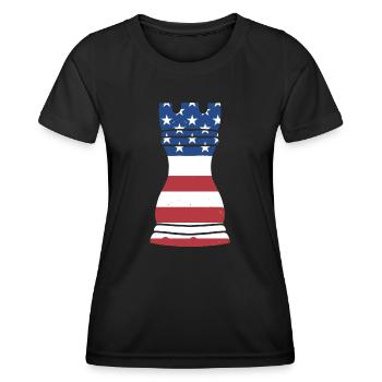 Chess Player Us Flag Chess - Frauen Funktions-T-Shirt - Schwarz - Vorne - AI Model Female 172 light (172cm)