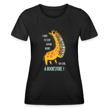 Bookworm Bookworm Gift idea Hobby reading - Women's Functional T-Shirt - black - Front - AI Model Female 172 light (172cm)
