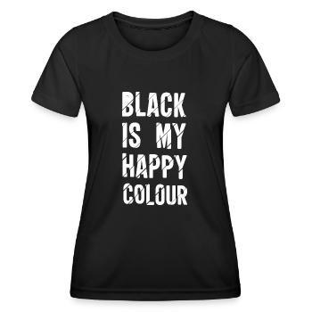 BLACK IS MY HAPPY COLOUR - Frauen Funktions-T-Shirt - Schwarz - Vorne - AI Model Female 172 light (172cm)