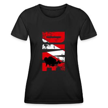 Plongeur Plongée Aventure Scuba Voyage cadeau - T-shirt sport Femme - noir - Devant - AI Model Female 172 light (172cm)