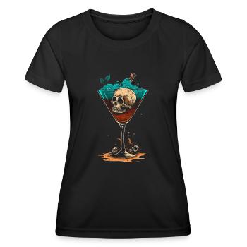 Skull cocktail - Women's Functional T-Shirt - black - Front - AI Model Female 172 light (172cm)