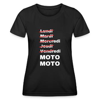 week-end moto - T-shirt sport Femme - noir - Devant - AI Model Female 172 light (172cm)