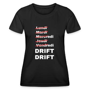 week-end drift - T-shirt sport Femme - noir - Devant - AI Model Female 172 light (172cm)