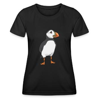 Papageientaucher Puffin Alkenvögel Lunde - Frauen Funktions-T-Shirt - Schwarz - Vorne - AI Model Female 172 light (172cm)