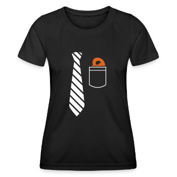 Neck Tie design - Women's Functional T-Shirt - black - Front - AI Model Female 172 light (172cm)