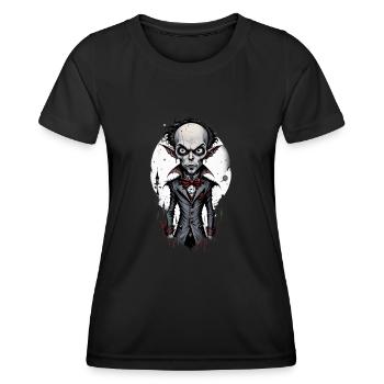 un vampire souriant 12 - T-shirt sport Femme - noir - Devant - AI Model Female 172 light (172cm)