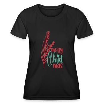 Merry Christmas - Women's Functional T-Shirt - black - Front - AI Model Female 172 light (172cm)