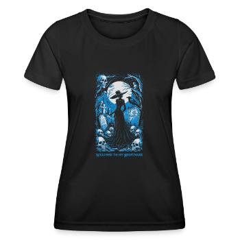 welcome to my nightmare 01 - Frauen Funktions-T-Shirt - Schwarz - Vorne - AI Model Female 172 light (172cm)