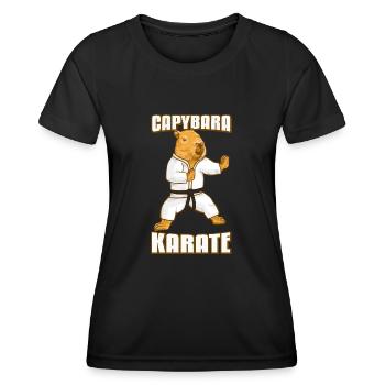 Capybara Karate Gi - Women's Functional T-Shirt - black - Front - AI Model Female 172 light (172cm)