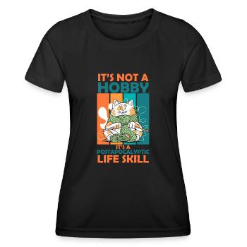 Garnstricken ist mehr als ein Hobby Muttertag - Frauen Funktions-T-Shirt - Schwarz - Vorne - AI Model Female 172 light (172cm)