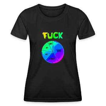 FUCK YOU | ME | THIS | EVERYTHING - Frauen Funktions-T-Shirt - Schwarz - Vorne - AI Model Female 172 light (172cm)