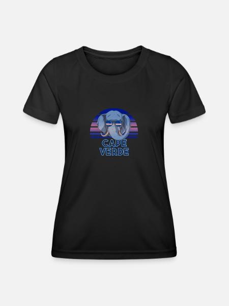 Kap Verde - Frauen Funktions-T-Shirt - Schwarz