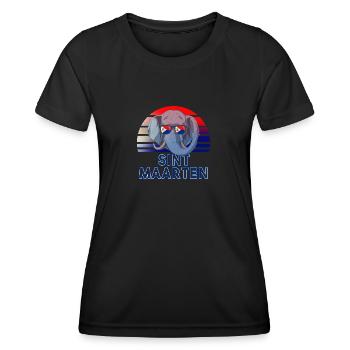 Sint Maarten - Frauen Funktions-T-Shirt - Schwarz - Vorne - AI Model Female 172 light (172cm)