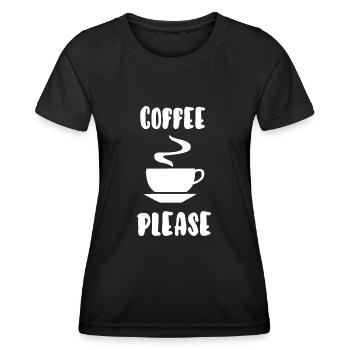 Kaffee bitte - Frauen Funktions-T-Shirt - Schwarz - Vorne - AI Model Female 172 light (172cm)