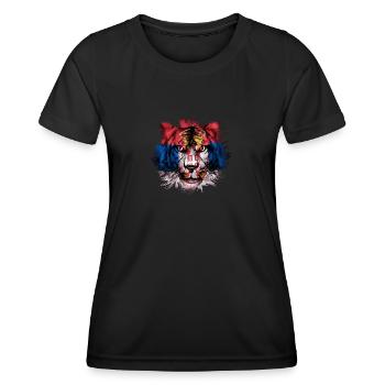 Serbien - Frauen Funktions-T-Shirt - Schwarz - Vorne - AI Model Female 172 light (172cm)