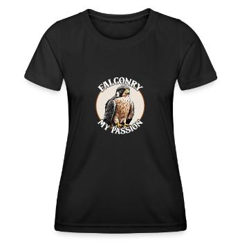 Wanderfalke Falknerei für Falkner Falkenfreunde - Frauen Funktions-T-Shirt - Schwarz - Vorne - AI Model Female 172 light (172cm)