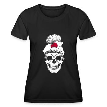 Nationalité Drapeau national Drapeau Tête de mort - T-shirt sport Femme - noir - Devant - AI Model Female 172 light (172cm)