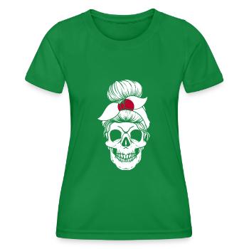 Nationalité Drapeau national Drapeau Tête de mort - T-shirt sport Femme - vert - Devant - AI Model Female 172 dark (172cm)