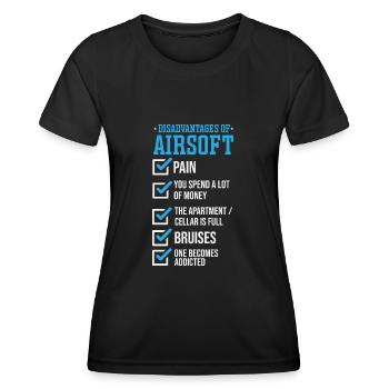 Inconvénients de l’Airsoft - T-shirt sport Femme - noir - Devant - AI Model Female 172 light (172cm)