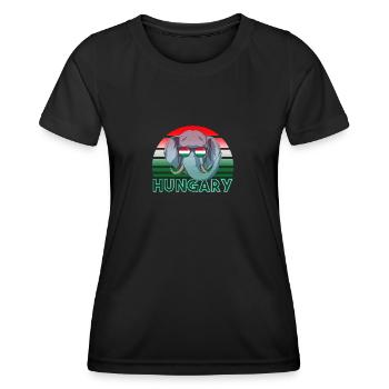 Ungarn - Frauen Funktions-T-Shirt - Schwarz - Vorne - AI Model Female 172 light (172cm)
