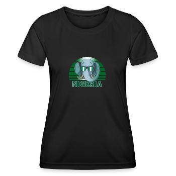 Nigeria - Frauen Funktions-T-Shirt - Schwarz - Vorne - AI Model Female 172 light (172cm)