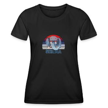 Serbien - Frauen Funktions-T-Shirt - Schwarz - Vorne - AI Model Female 172 light (172cm)