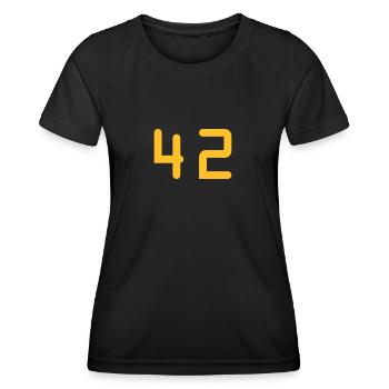 42 - Frauen Funktions-T-Shirt - Schwarz - Vorne - AI Model Female 172 light (172cm)