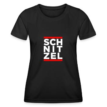 Schnitzel - Frauen Funktions-T-Shirt - Schwarz - Vorne - AI Model Female 172 light (172cm)