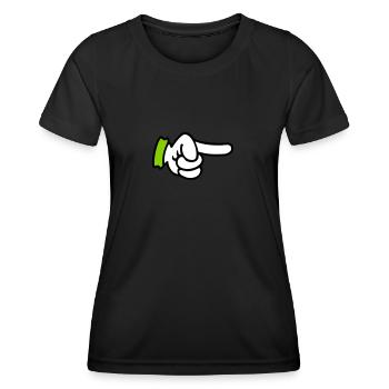 pointing finger / Zeigefinger (3c) - Frauen Funktions-T-Shirt - Schwarz - Vorne - AI Model Female 172 light (172cm)