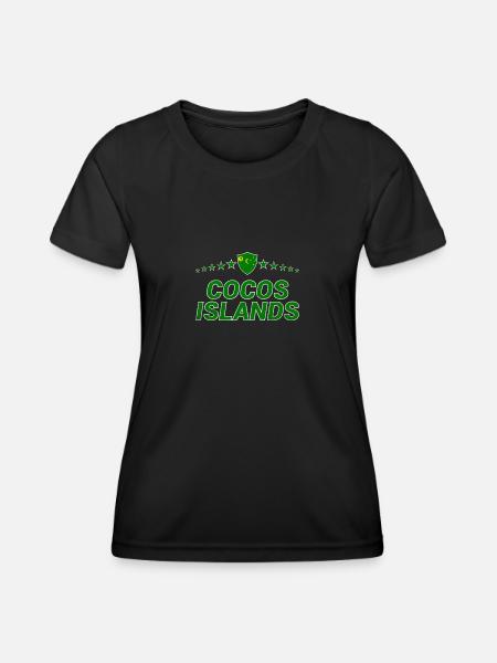 Kokosinseln - Frauen Funktions-T-Shirt - Schwarz