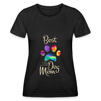 Best Dog Mom Funny Cool Dog Lover - Frauen Funktions-T-Shirt - Schwarz - Vorne - AI Model Female 172 light (172cm)