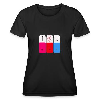l love you alphabet block abc - Women's Functional T-Shirt - black - Front - AI Model Female 172 light (172cm)