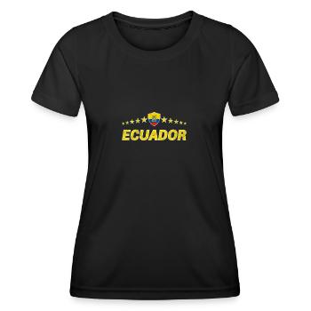 Équateur - T-shirt sport Femme - noir - Devant - AI Model Female 172 light (172cm)