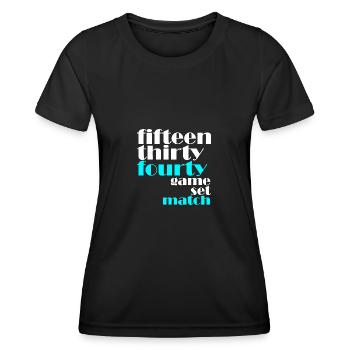 15 30 40 jeu blanc - T-shirt sport Femme - noir - Devant - AI Model Female 172 light (172cm)