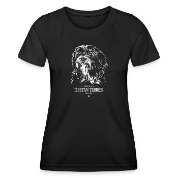 Tibetan Terrier Mom Dog Dog Wilsigns - Women's Functional T-Shirt - black - Front - AI Model Female 172 light (172cm)