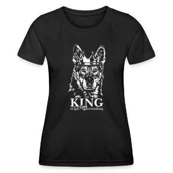 Tschechoslowakischer Wolfhund King Hundespruch - Frauen Funktions-T-Shirt - Schwarz - Vorne - AI Model Female 172 light (172cm)