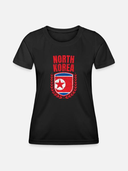 Nordkorea - Frauen Funktions-T-Shirt - Schwarz