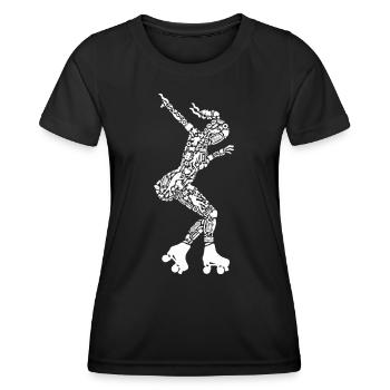 Roller Skates Kids Roller Skates Roller Skates Women - Women's Functional T-Shirt - black - Front - AI Model Female 172 light (172cm)