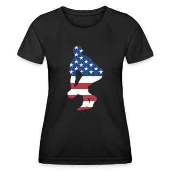 Sport Us Flag Softball - T-shirt sport Femme - noir - Devant - AI Model Female 172 light (172cm)