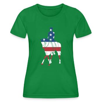 Sport Us Drapeau Équestre - T-shirt sport Femme - vert - Devant - AI Model Female 172 dark (172cm)